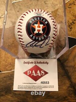 Houston Astros Carlos Correa Baseball signé certifié avec COA et affichage