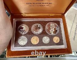 Îles Cook 1975 Collectors Franklin Mint Coin Set In Deluxe Display Case Coa