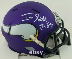 Irv Smith Jr Signé Minnesota Vikings Speed Mini Casque (beckett Coa) Avec Affichage