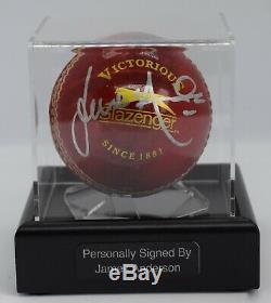 James Anderson Signé Cricket Autograph Ball Présentoir Angleterre Aftal Coa