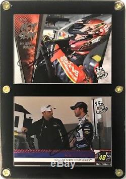 Jeff Gordon Et Jimmie Johnson Cartes Nascar Double Signed Cas D'affichage Avec Coa