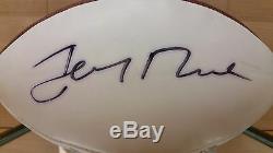 Jerry Rice Autographed Football San Francisco 49ers Signé Avec Présentoir & Coa