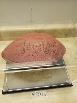 Jerry Rice Sf 49ers Authentique Ballon De Football Autographié Par Wilson Avec Présentoir Coa