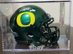 Jevon Holland Signé Oregon Canards Speed Mini Casque (jsa Témoin Coa)