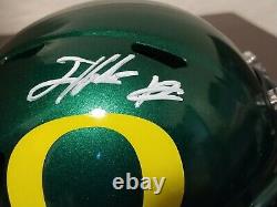 Jevon Holland Signé Oregon Canards Speed Mini Casque (jsa Témoin Coa)