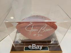 Jim Brown # 32 Signé Wilson NFL Football Avec Affichage De Cas Browns Tuff Stuff Coa