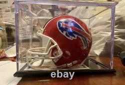 Jim Kelly Buffalo Bills Hall Of Fame Signed Mini Helmet Coa With Display Case
