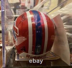 Jim Kelly Buffalo Bills Hall Of Fame Signed Mini Helmet Coa With Display Case