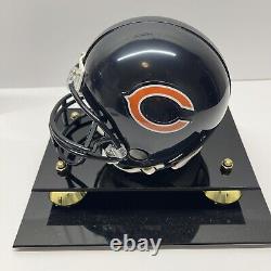 Jim McMahon a signé le mini casque Chicago Bears Schwarts COA SB XX QB / boîte d'affichage