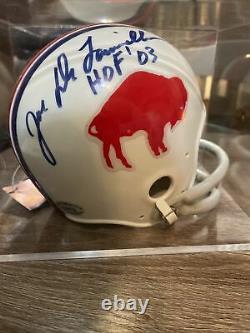 Joe Delamielleure Signé Buffalo Bills Mini Casque Avec L'aco Et Boîtier D'affichage
