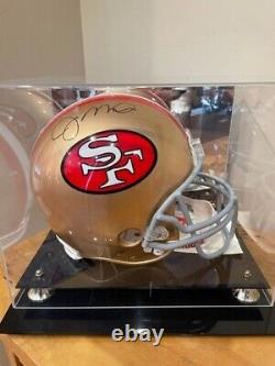 Joe Montana Autographié 49ers Casque Avec Vitrine, Coa. État Parfait