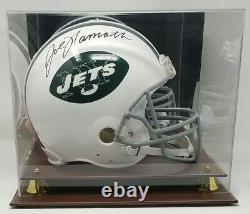Joe Namath A Signé New York Jets Tb F/s Authentic Helmet Jsa Coa 887 Display Case