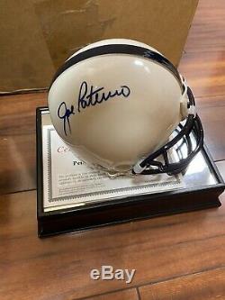 Joe Paterno Signe Penn State Nittany Lions Mini Casque Withdisplay Case Withcoa Psu