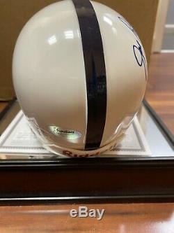 Joe Paterno Signe Penn State Nittany Lions Mini Casque Withdisplay Case Withcoa Psu