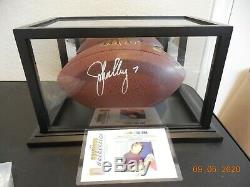 John Elway Autographed NFL Football Avec Affichage De Cas Et Coa Gia
