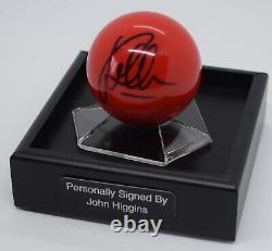 John Higgins A Signé Autographe Snooker Ball Display Case Champion Aftal Coa