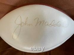 John Madden a signé un ballon de football autographié JSA COA Oakland Raiders avec une vitrine d'affichage