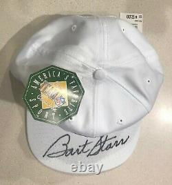 Jsa Bart Starr Signé Green Bay Packers Ball Cap Hat Avec Vitrine Jsa Coa