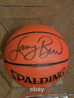 Larry Bird Autograph Full Size Spalding Basketball Nba Avec Coa Et Vitrine