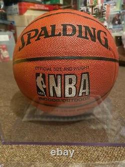 Larry Bird Autograph Full Size Spalding Basketball Nba Avec Coa Et Vitrine