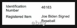 Le Président Américain Joe Biden Signé À La Main Baseball Autographié Avec Boîtier Coa & Display