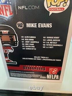 Les Tampa Bay Buccaneers Mike Evans ont signé Funko Pop avec un boîtier d'affichage rigide BECKETT COA