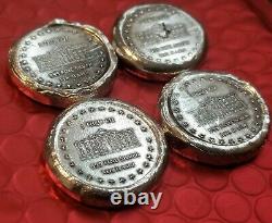 Lot De (4)1oz. Tours D’argent. 999 Pur. Mk Barz Trump Avec Vitrine Et Coa