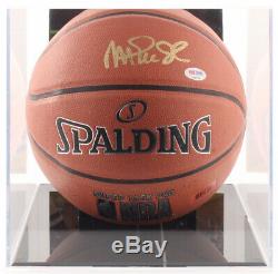 Magic Johnson Signé Basketball Avec Psa Coa Présentoir Nba Spalding / Plaque Signalétique