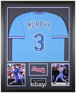 Maillot bleu d'Atlanta encadré et signé par Dale Murphy avec certificat d'authenticité de JSA.