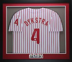 Maillot des Phillies à rayures signé et encadré par Lenny Dykstra JSA COA D1-M