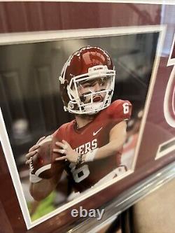 Maillot encadré authentique avec autographe de Baker Mayfield, COA Heisman Sooners