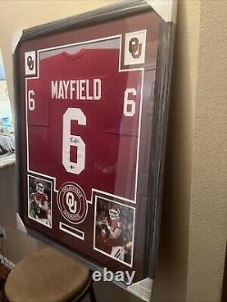 Maillot encadré avec autographe authentique de Baker Mayfield, certificat d'authenticité, Heisman, Oklahoma Sooners