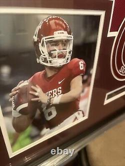 Maillot encadré avec autographe authentique de Baker Mayfield, certificat d'authenticité, Heisman, Oklahoma Sooners