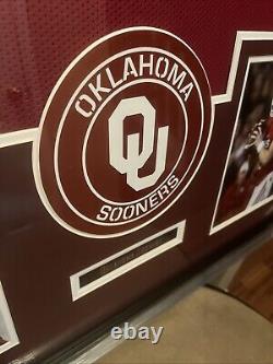 Maillot encadré avec autographe authentique de Baker Mayfield, certificat d'authenticité, Heisman, Oklahoma Sooners