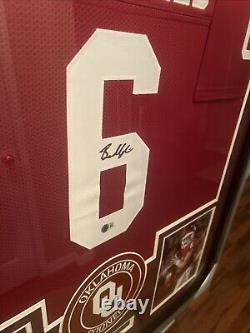 Maillot encadré avec autographe authentique de Baker Mayfield, certificat d'authenticité, Heisman, Oklahoma Sooners