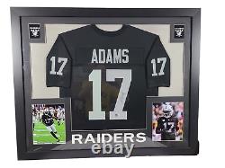 Maillot encadré signé DAVANTE ADAMS des Las Vegas Raiders 35x43 authentique avec certificat d'authenticité Beckett