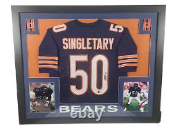 Maillot encadré signé de MIKE SINGLETARY des Chicago Bears 35x43 Authentique COA Beckett