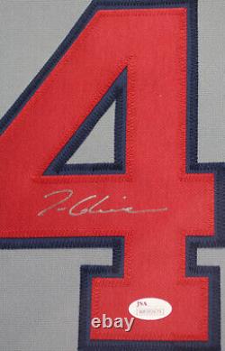 Maillot gris Atlanta Braves autographié et encadré par Tom Glavine avec certificat d'authenticité JSA COA D2-S