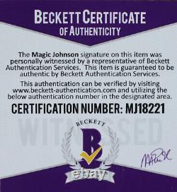 Maillot jaune des Lakers de Magic Johnson autographié et encadré avec certificat d'authenticité de Beckett