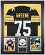 Maillot Noir Encadré De Pittsburgh Autographié Par Joe Greene Hof 87 Avec Certificat D'authenticité Beckett