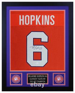 Maillot orange des Tigers de Clemson dédicacé et encadré par DeAndre Hopkins avec certificat d'authenticité JSA COA D1-S