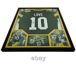 Maillot personnalisé signé par Jordan Love des Green Bay Packers encadré avec un certificat d'authenticité de BAS