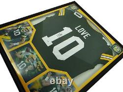 Maillot personnalisé signé par Jordan Love des Green Bay Packers encadré avec un certificat d'authenticité de BAS