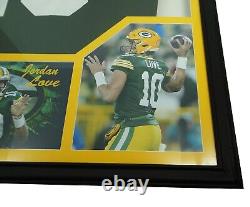 Maillot personnalisé signé par Jordan Love des Green Bay Packers encadré avec un certificat d'authenticité de BAS