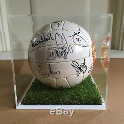 Manchester United 2003 Squad Signé Football Display Case & Coa Sir Alex