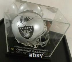 Marcus Allen Signé Mini Casque Avec Nice Display Case Oakland Raiders Leaf Coa