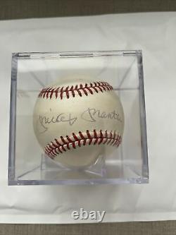 Mickey Mantle Autographié Baseball Avec Boîtier D'affichage Pas De Coa