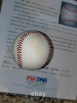 Mickey Mantle Signé Al Brown Baseball N ° 7 Insc Autographed Psa Letter Coa