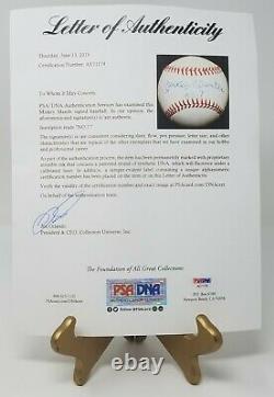 Mickey Mantle Signé Al Brown Baseball N ° 7 Insc Display Case Psa Lettre Coa