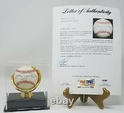 Mickey Mantle Signé Al Brown Baseball N ° 7 Insc Display Case Psa Lettre Coa